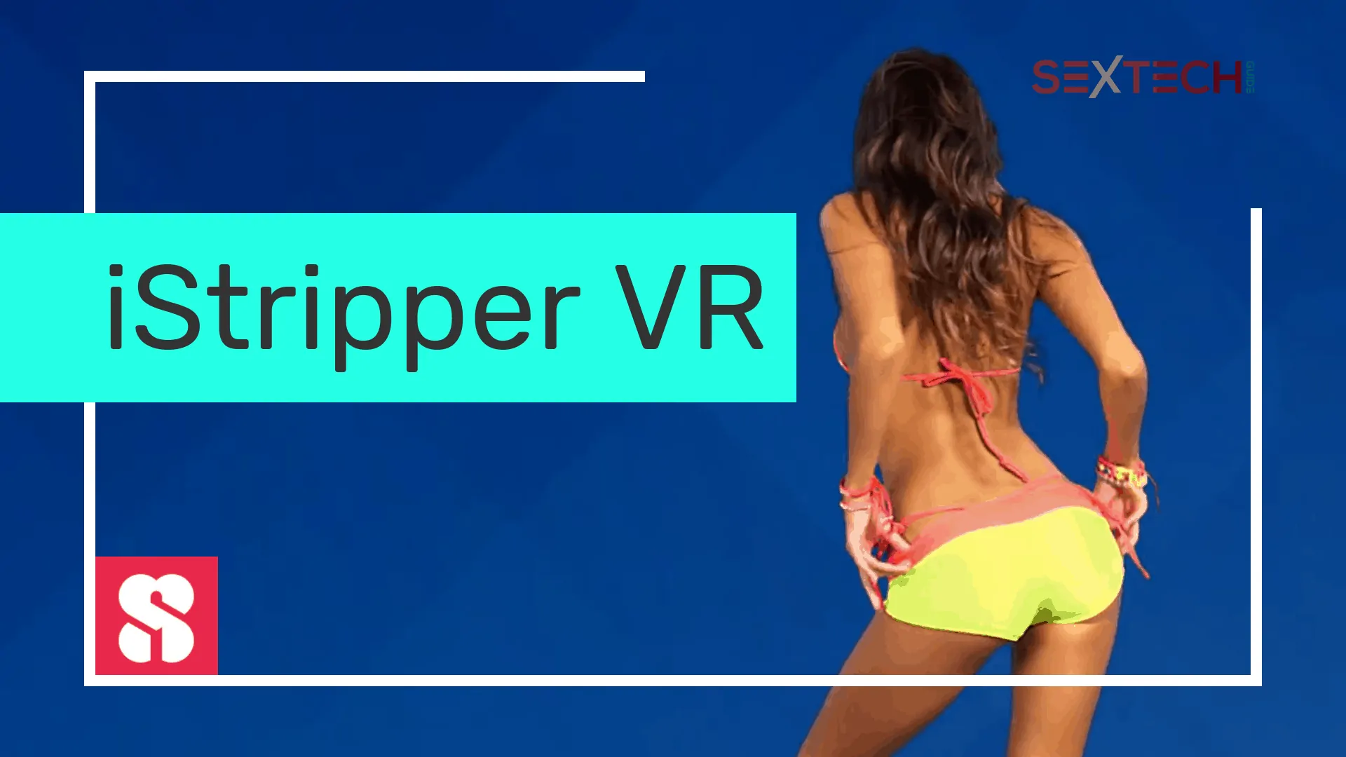 A woman in a bikini featuring an iStripper VR experience.
