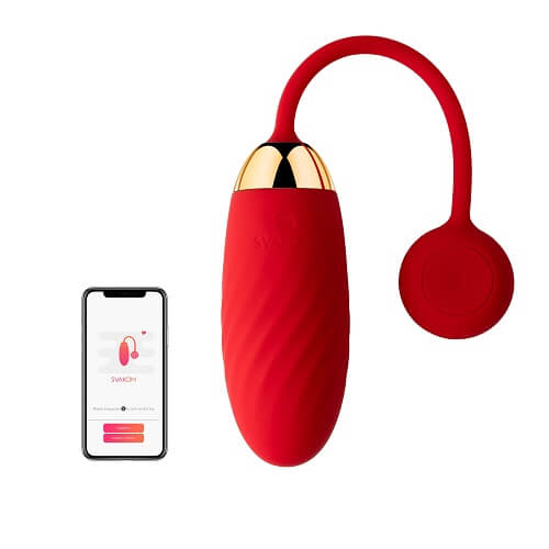 Svakom Ella App Controlled Silicone Vibrating Egg (Red)